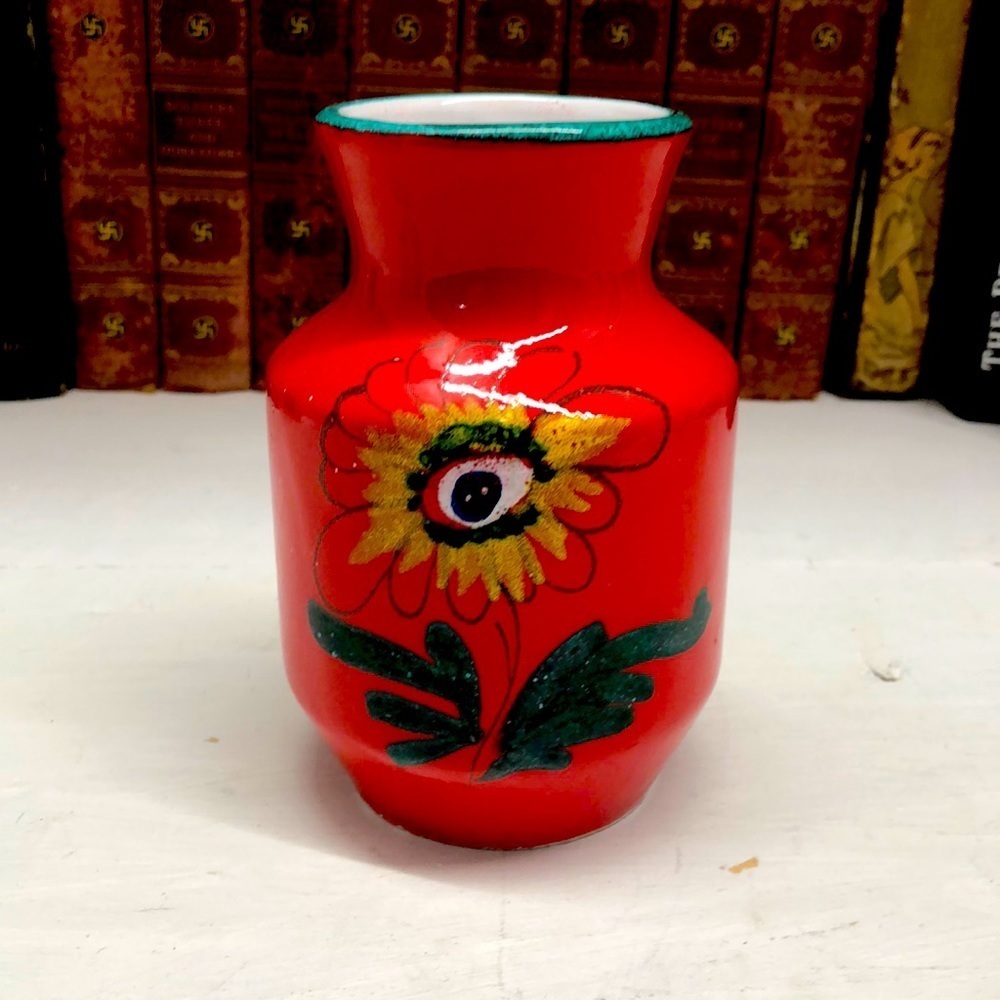 0505 Vintage Hand Painted Italian Vase